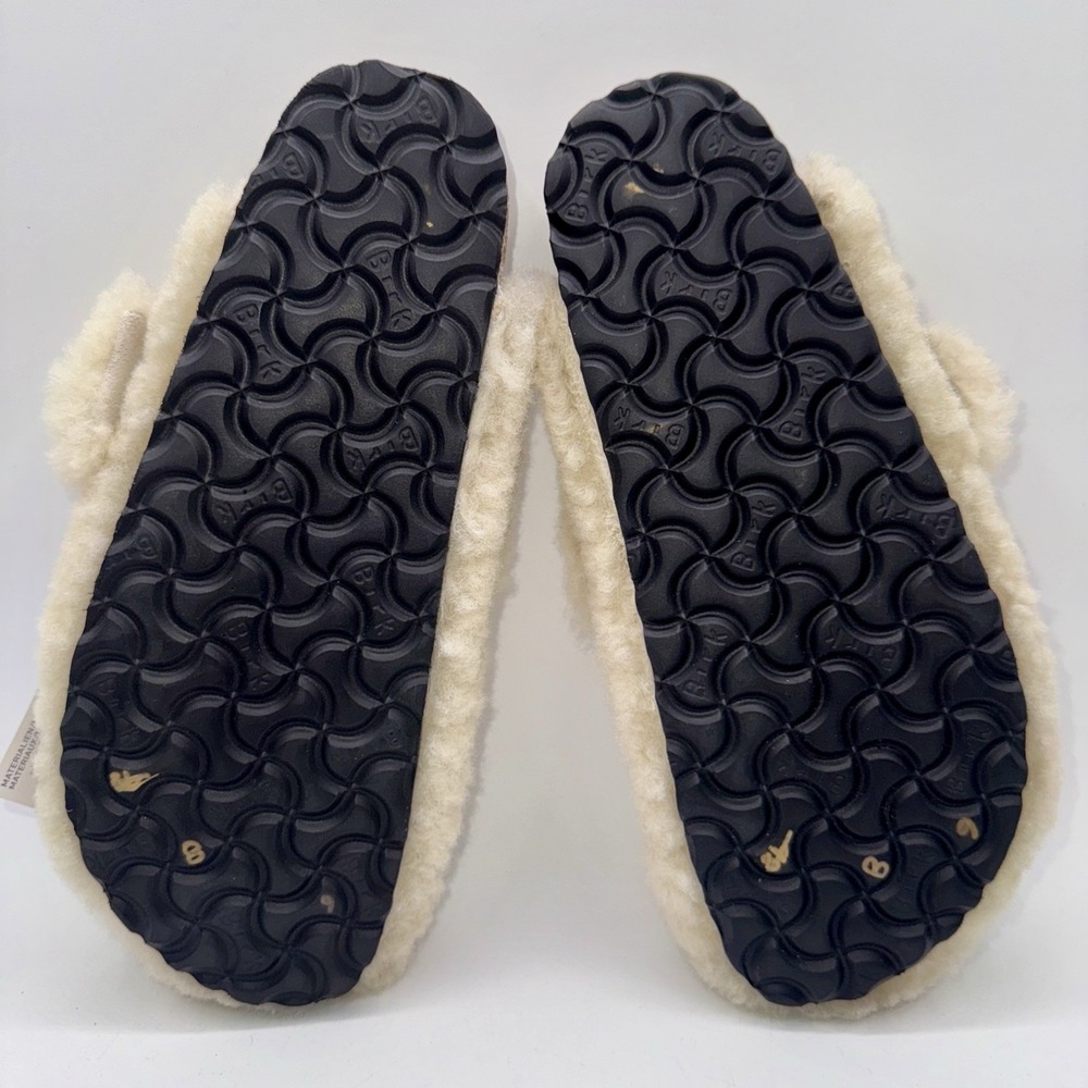 Birkenstock Boston Big Buckle Shearling Mules Women's Size 6 EU 37 Eggshell - Picture 15 of 16